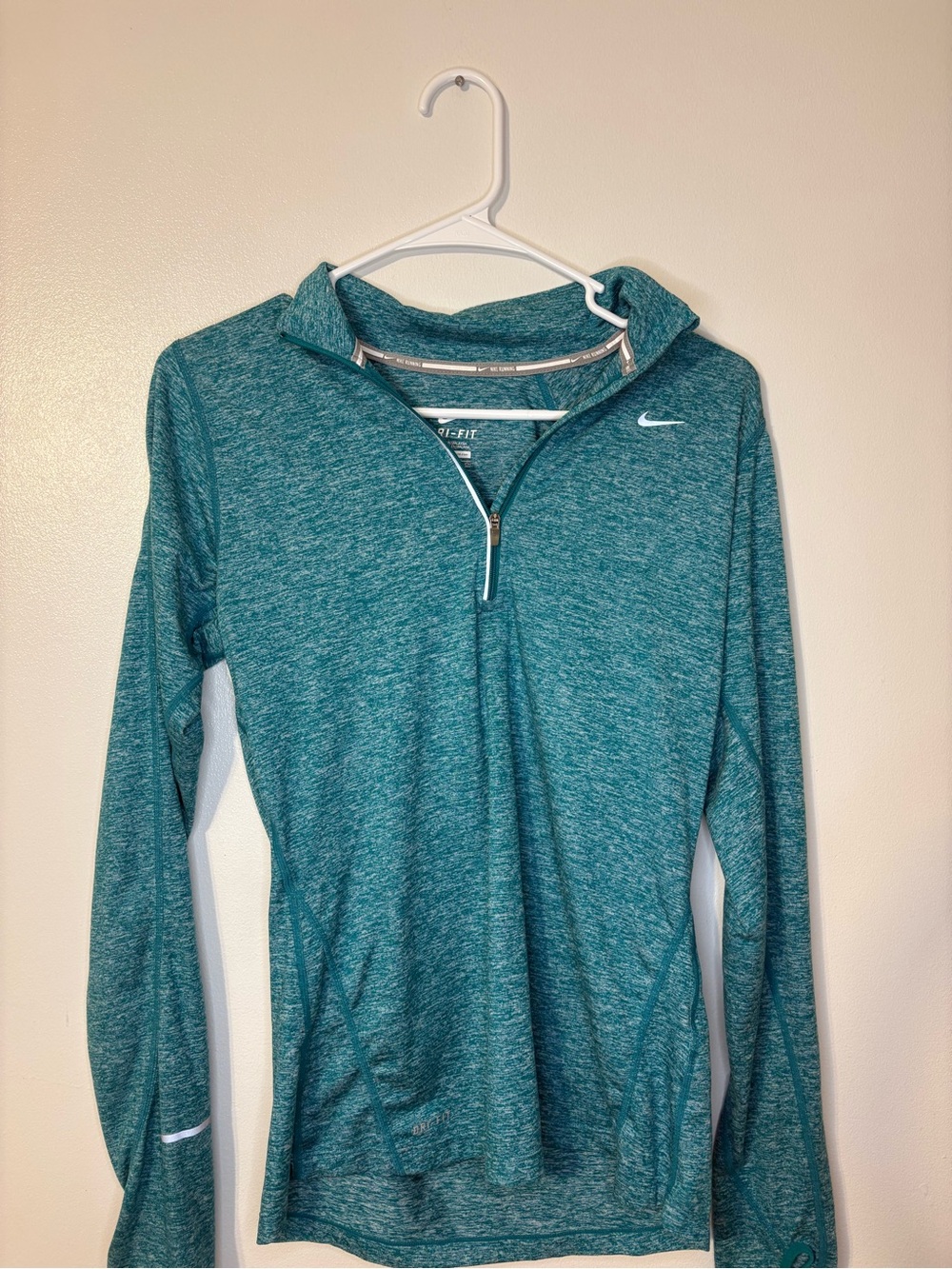 Nike Women’s Teal Heather Dri-FIT Quarter-Zip Hoodie